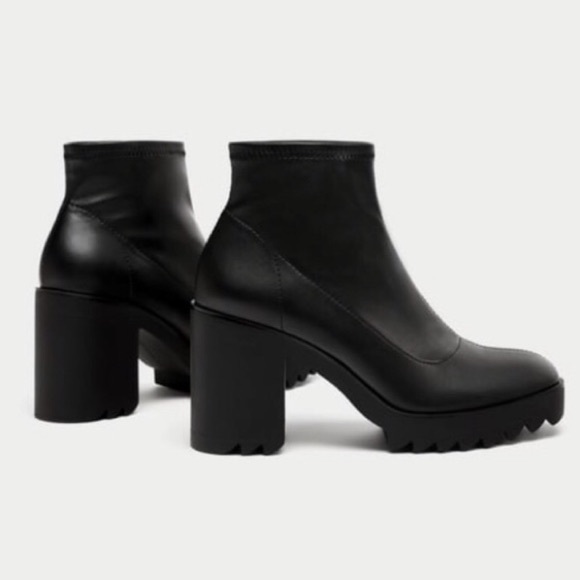 Zara Shoes - Zara Sock-Style Ankle Boots with Track Sole